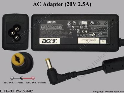 PA-1500-02 , Acer P/N: AP.15003.001, 25.10068.651