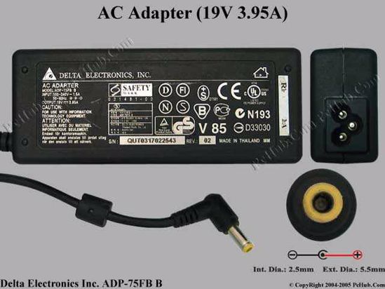 ADP-75FB B, Acer P/N: AP.A0305.001, APA0305001