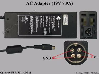 Genuine Gateway FSP150-1ADE11 9NA1500205 AC Adapter Power Supply 19V 7.9A 150W 