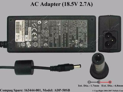 Picture of Compaq Armada Series AC Adapter- Laptop 163444-001, ADP-50SB, 18.5V 2.7A