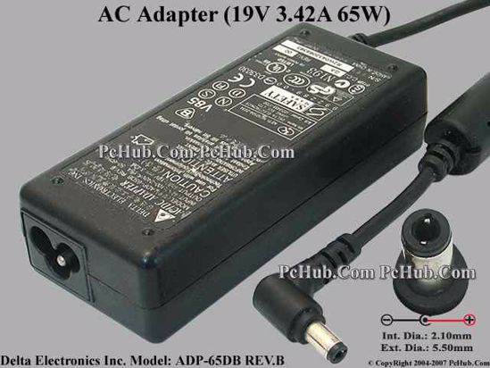coin spin widower 19V 3.42A 65W, Barrel 5.5/2.1mm, 3-Prong ADP-65DB REV.B Delta Electronics  ADP-65DB REV.B AC Adapter- Laptop. PcHub.com - Laptop parts , Laptop spares  , Server parts & Automation