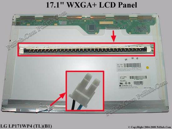B5 Grade B LG 17.1" CCFL LCD Screen 1440 x 900 WXGA+ 30 Pin LVDS LP171WP4 TL 