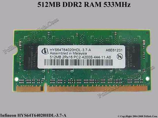 Infineon HYS64T64020HDL-3.7-A Laptop DDR2-533 512MB