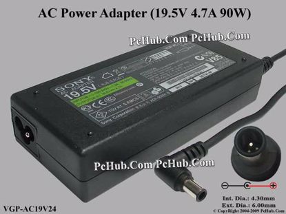 yan 19.5V 4.7A 6.0 x 4.4mm 90W AC Power Adapter Charger for Sony Notebook Laptop 