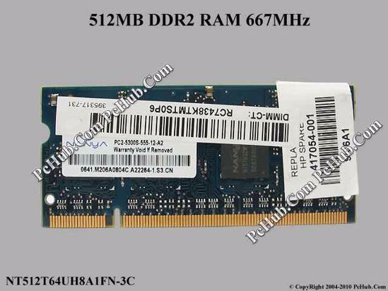 NT512T64UH8A1FN-3C, HP Spare: 417054-001