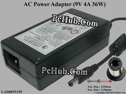 Power Supply Linearity LAD6019A95 Adapter 9V 4A AC For Monitor Single Pin 