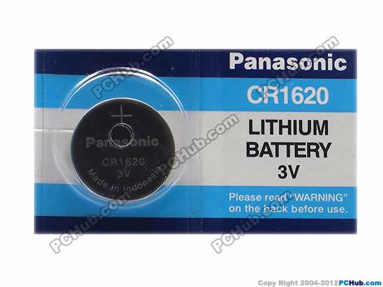 Lithium Button / Coin Cell Battery 65337- CR1620 Panasonic Battery Battery-  Lithium 3V.  - Laptop parts , Laptop spares , Server parts &  Automation