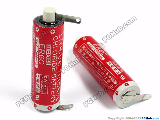 Treinstation Koppeling chocola 3.6V 1800mAh Lithium Battery with 2pin Solder Tabs ER6C Maxell ER6C  Battery- Size AA. PcHub.com - Laptop parts , Laptop spares , Server parts &  Automation