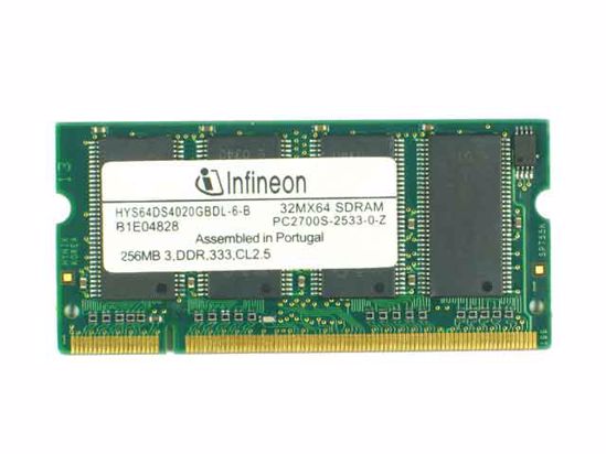 DDR333 PC2700S-2533-0-Z SDRAM Memory HYS64DS4020GBDL-6-B HYS64DS4020GBDL-6-B Laptop DDR-333. PcHub.com - Laptop parts , spares , Server & Automation
