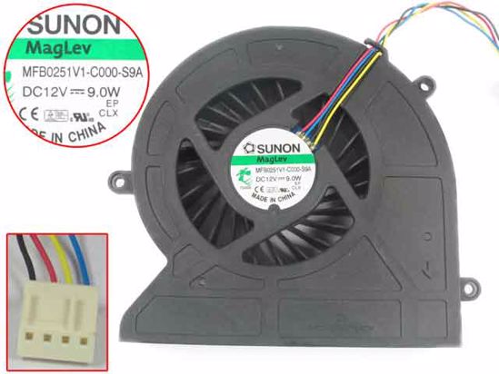 SUNON MFB0251V1-C000-S9A Cooling Fan 12V 9.0W, Bare fan