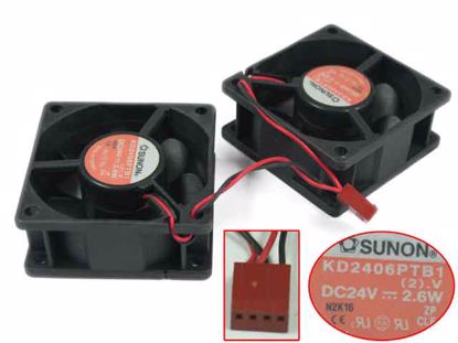 1 PCS SUNON  Fan KD2406PTB1 3 pin DC 24V 1.4W  60x60x25mm 