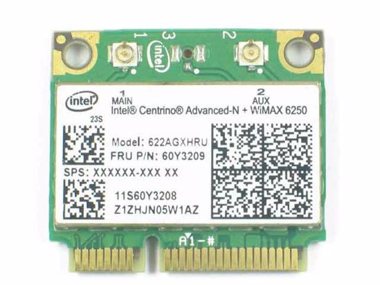 Intel Advanced-N + WiMAX 6250 Half Mini WLAN Card FRU 60Y3209 Lenovo ThinkPad Edge E520 Wireless LAN Card. PcHub.com - Laptop parts , spares , Server parts & Automation