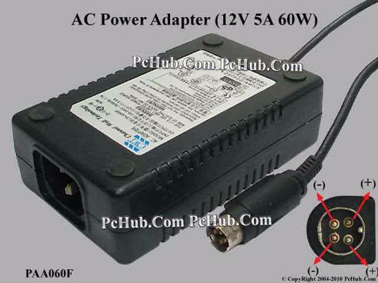 Replacement Channel Well Technology AC Adapter Model PAA060F 12V 5A