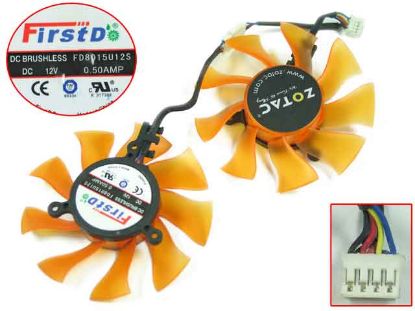 FD8015U12S, Trans. Orange, Dua-Fan