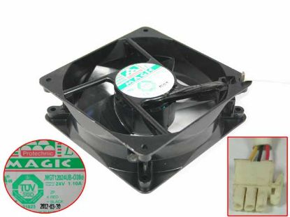Protechnic Magic MGT12024UB-O38 Server - Square Fan (E), sq120x120x38mm, w50x3x3, DC 24V 1.10A