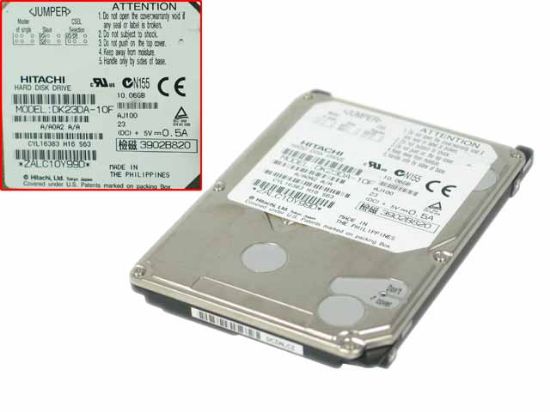 10GB, 2.5" IDE Hard Disk, 4,200rpm, DK23DA-10F Hitachi DK23DA-10F HDD 2.5" 6GB-10GB. PcHub.com - Laptop parts , Laptop spares , Server parts & Automation