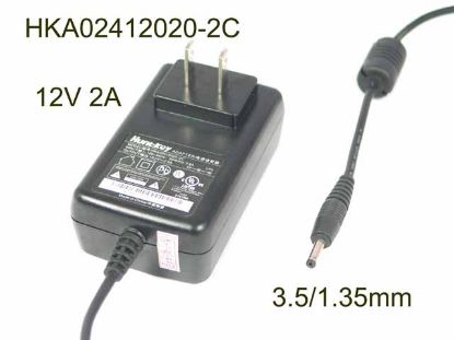 Huntkey HKA02412020-2C AC Adapter 5V-12V 12V 2A, 3.5/1.35mm, US 2P Plug