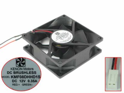 Other Brands KENON Motors Server - Square Fan KMF08DHHD1S, DC 12V 0.35A, 2-Wire