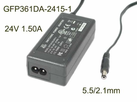 GME GFP361DA-2415-1 AC Adapter- Laptop 24V 1.50A, Barrel 5.5/2.1mm, 2-Prong