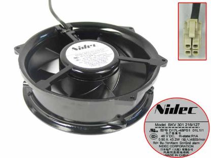 Picture of Nidec D17L-48PS1 Server - Round Fan 01L1I1, dia172x172x51mm, 4-wire, 48V 0.90A