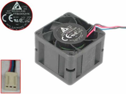 Picture of Delta Electronics FFB03812HN Server - Square Fan DT26, sq38x38x28mm, 3-wire, 12V 0.41A