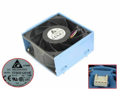 Picture of Delta Electronics FFB0812EHE Server - Square Fan 7N66, sq80x80x38mm, 4-wire, 12V 1.35A