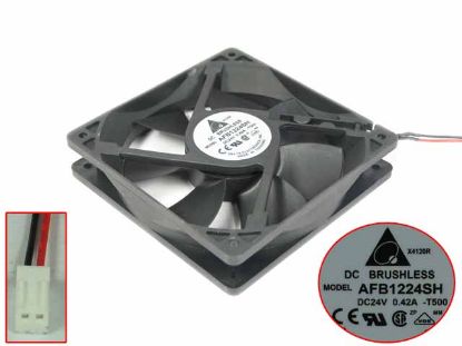 Picture of Delta Electronics AFB1224SH Server - Square Fan -T500, sq120x120x25mm, DC 24V 0.42A, 2-wire