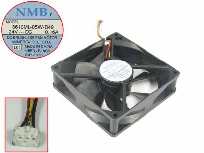 Picture of NMB-MAT / Minebea 3610ML-05W-B49 Server - Square Fan L01, sq92x92x25mm, 3-wire, DC 24V 0.16A