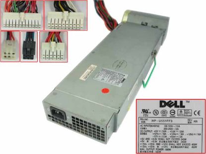 Picture of Dell Precision 470 Server - Power Supply 550W, HP-U551FF3, P/N:0H2370 H2370
