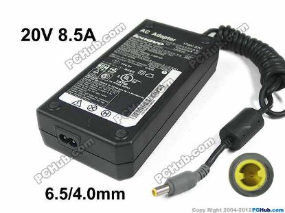 Picture of Lenovo Common Item (Lenovo) AC Adapter- Laptop 20V 8.5A, Barrel 6.5/4.0mm, 2-prong