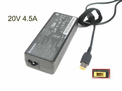 Picture of Lenovo Common Item (Lenovo) AC Adapter 20V & Above 20V 4.5A, Rectangular Tip W/Pin, 3-Prong