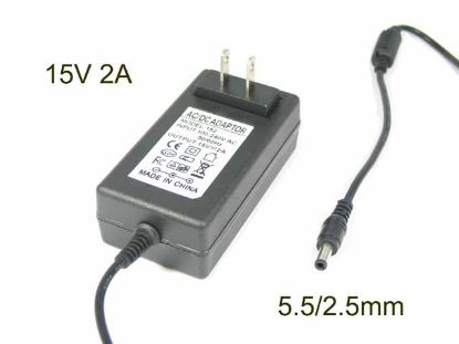 Picture of PCH OEM Power AC Adapter- Laptop 15V 2A, 5.5/2.5mm, US 2P