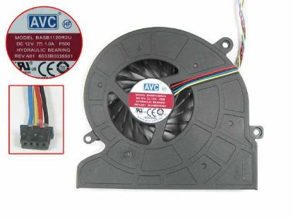 Picture of AVC BASB1120R2U Cooling Fan  P500, 12V 1.0A, 25x4Wx4P, Bare