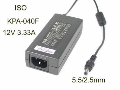 Picture of ISO KPA-040F AC Adapter 5V-12V 12V 3.33A, 5.5/2.5mm, C14, New