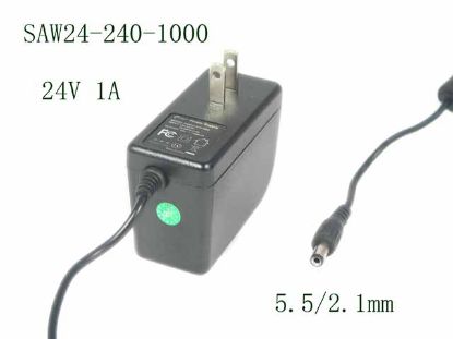 Picture of Other Brands ULLPOWER AC Adapter 20V & Above SAW24-240-1000, 24V 1A, 5.5/2.1mm, US 2P Plug, New