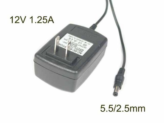 Picture of Other Brands GAREAR AC Adapter - NEW Original GAD-SLU-121A3, 12125, 12V 1.25A, 5.5/2.5mm, US 2-Pin, New