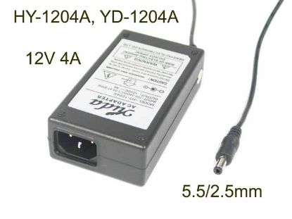 Picture of PCH OEM Power AC Adapter - Compatible YD-1204A, HY-1204A, 12V 4A 5.5/2.5mm, C14, New