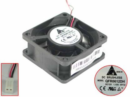 Picture of Delta Electronics QFR0612DH Server - Square Fan -BY32, sq60x60x25mm, DC 12V 1.10A, 2-wire