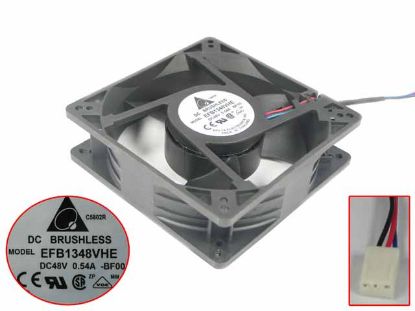 Picture of Delta Electronics EFB1348VHE Server - Square Fan -BF00, sq127x127x38mm, w100x3x3, DC 48V 0.54A