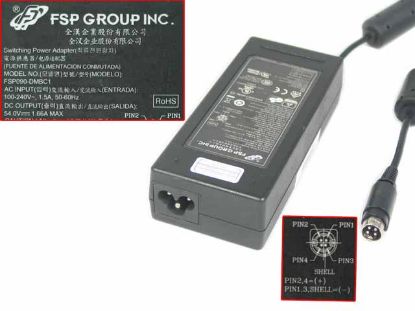Picture of FSP Group Inc FSP090-DMBC1 AC Adapter 20V & Above 54V 1.66A, 4P P3&4=V+ , 3-Prong