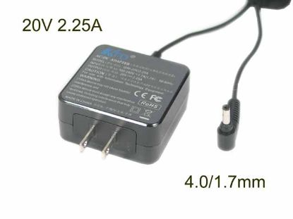 Picture of KFD KFD20225,  Q46-20V/2.25A, AC Adapter 20V & Above 20V 2.25A, 4.0/1.7mm, US 2P