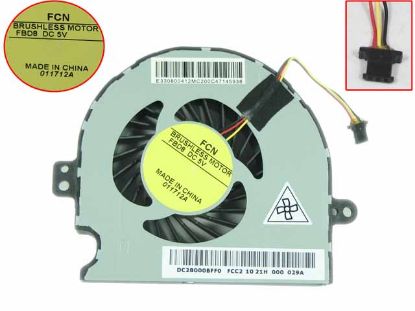 Picture of Forcecon FBD8 Cooling Fan  DC28000BFF0, 5V, 30x3Wx3P, Bare