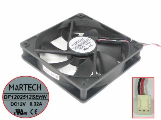 Picture of MARTECH DF1202512SEHN Server - Square Fan 12V0.32A, sq120x120x25mm, 100x3Wx3P