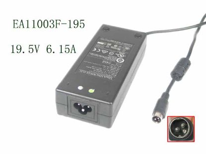 Picture of Edac Power EA11003F-195 AC Adapter- Laptop 19.5V 6.15A, 3-Pin Din, 3P