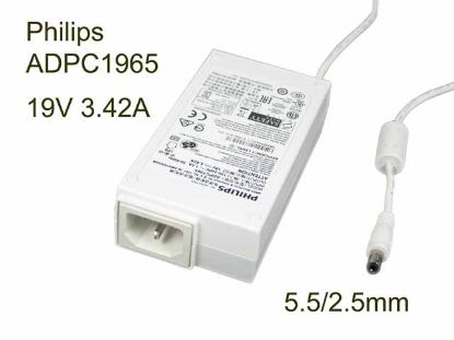 Picture of Philips ADPC1965 AC Adapter- Laptop 19V 3.42A, 5.5/2.5mm, C14, White,