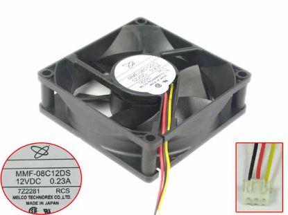 Picture of Melco MMF-08C12DS Server - Square Fan RC5, sq80x80x25, w80x3x3P, DC 12V 0.23A