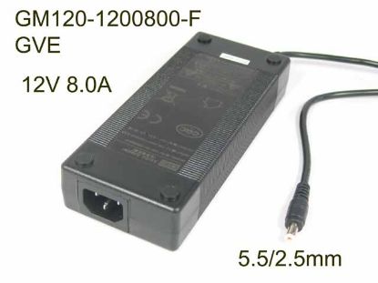 Picture of GVE GM120-1200800-F AC Adapter- Laptop 12V 8.0A, Barrel 5.5/2.5mm, IEC C14, NEW