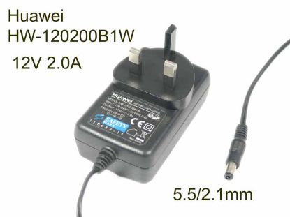 Picture of Huawei HW-120200B1W AC Adapter- Laptop 12V 2.0A, Barrel 5.5/2.1mm, UK 3-Pin Plug