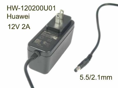 Picture of Huawei HW-120200U01 AC Adapter 5V-12V HW-120200U01, 5.5/2.1mm, US 2-Pin Plug, NEW