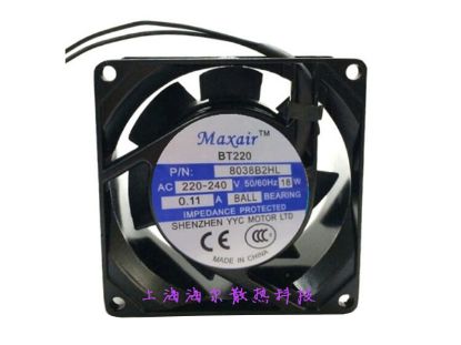 Picture of Maxair 8038B2HL Server-Square Fan 8038B2HL, Alloy Framed